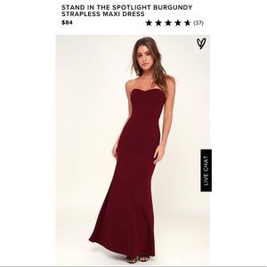 Lulus Burgundy Strapless Gown